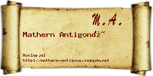 Mathern Antigoné névjegykártya